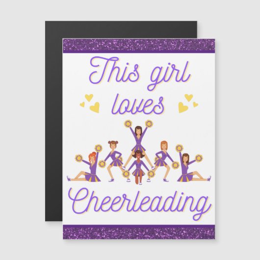 Dit meisje houdt van Cheerleading Magnetic Kaart (Voorkant / Achterkant)