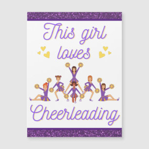 Dit meisje houdt van Cheerleading Magnetic Kaart