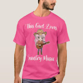 Dit meisje houdt van country muziek band akoestisc t-shirt (Voorkant)