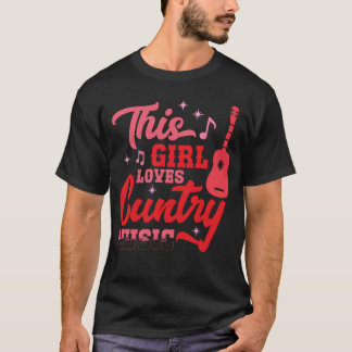 Dit meisje houdt van countrymuziek t-shirt