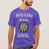 Dit meisje houdt van darts Bullseye Board Arrows s T-shirt (Voorkant)