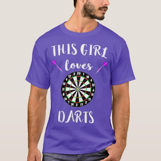 Dit meisje houdt van darts Bullseye Board Arrows s T-shirt (Voorkant)
