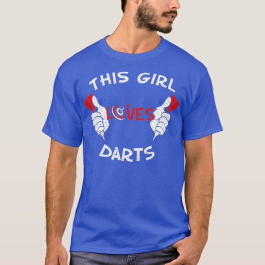 Dit meisje houdt van darts dartboard liefhebber co t-shirt (Voorkant)