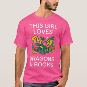 Dit meisje houdt van draken en boeken I T-shirt