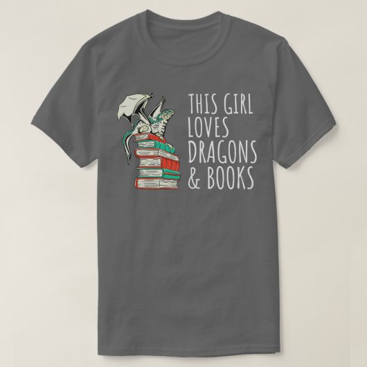 Dit meisje houdt van draken en boeken IV T-shirt (Design voorkant)