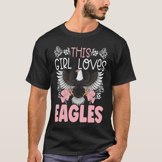 Dit meisje houdt van Eagles Flying Animal Ornithol T-shirt (Voorkant)