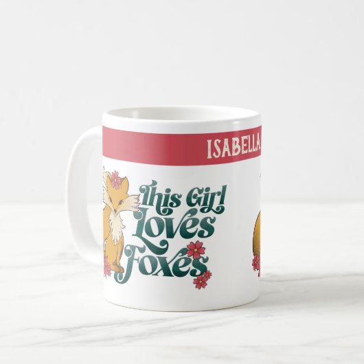 Dit meisje houdt van foxes koffiemok (Voorkant links)