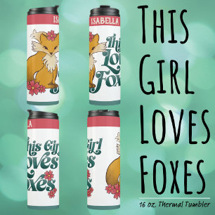 Dit meisje houdt van foxes thermosbeker