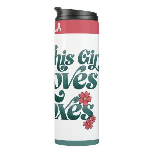 Dit meisje houdt van foxes thermosbeker (Geroteerd rechts)