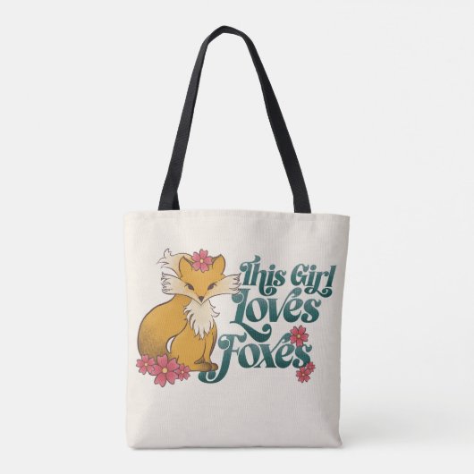 Dit meisje houdt van foxes tote bag (Achterkant)