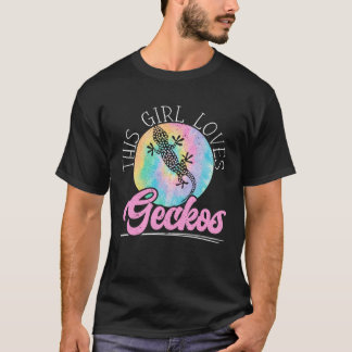 Dit meisje houdt van gekko's reptiel luipaard gekk t-shirt