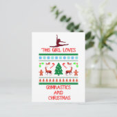 Dit meisje houdt van gymnastiek en kerst briefkaart (Staand voorkant)
