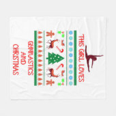 Dit meisje houdt van gymnastiek en kerst fleece deken (Voorkant (Horizontaal))