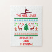 Dit meisje houdt van gymnastiek en kerst legpuzzel (Verticaal)
