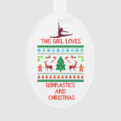 Dit meisje houdt van gymnastiek en kerst ornament (voorkant)