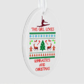Dit meisje houdt van gymnastiek en kerst ornament (voorkant)