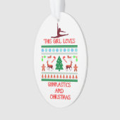 Dit meisje houdt van gymnastiek en kerst ornament (voorkant)