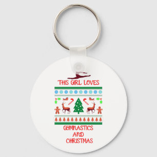 Dit meisje houdt van gymnastiek en kerst sleutelhanger