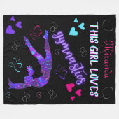 Dit meisje houdt van gymnastiek fleece deken (Voorkant (Horizontaal))