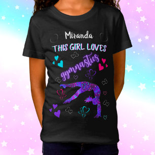 Dit meisje houdt van Gymnastiek, gepersonaliseerde T-shirt
