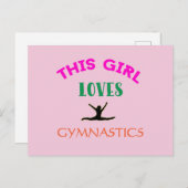 Dit meisje houdt van Gymnastiek Gymnast Quote Briefkaart (Voorkant / Achterkant)