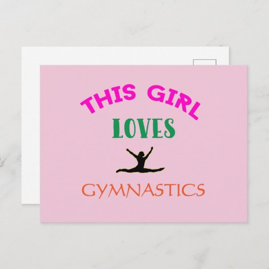 Dit meisje houdt van Gymnastiek Gymnast Quote Briefkaart (Voorkant / Achterkant)