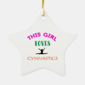 Dit meisje houdt van Gymnastiek Gymnast Quote Keramisch Ornament (Achterkant)