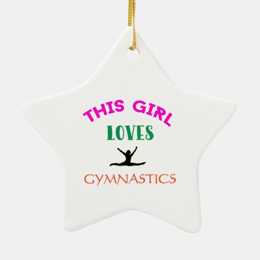 Dit meisje houdt van Gymnastiek Gymnast Quote Keramisch Ornament (Achterkant)