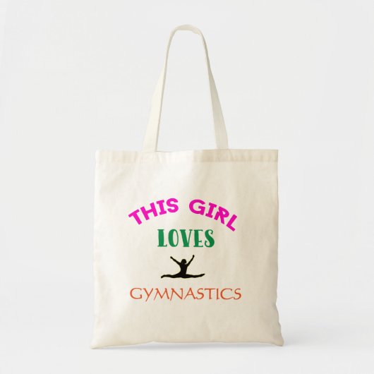 Dit meisje houdt van Gymnastiek Gymnast Quote Tote Bag (Voorkant)