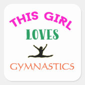 Dit meisje houdt van Gymnastiek Gymnast Quote Vierkante Sticker (Voorkant)