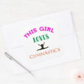 Dit meisje houdt van Gymnastiek Gymnast Quote Vierkante Sticker (Envelop)