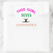 Dit meisje houdt van Gymnastiek Gymnast Quote Vierkante Sticker (Tas)