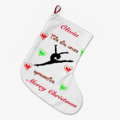 Dit meisje houdt van gymnastiek kerstkous grote kerstsok (Voorkant (Hangend))