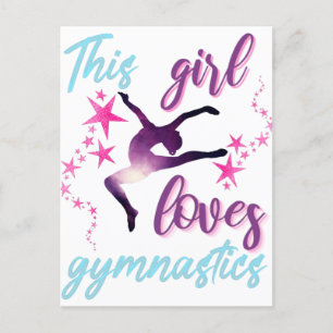 Dit Meisje Houdt Van Gymnastiek Sterren Sprong Briefkaart