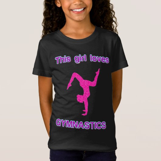 Dit meisje houdt van gymnastiek t-shirt (Voorkant)