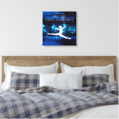 Dit meisje houdt van Gymnastiek zwart, blauw, wit Canvas Afdruk (Insitu (Slaapkamer))