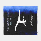 Dit meisje houdt van Gymnastiek zwart, blauw, wit Fleece Deken (Voorkant (Horizontaal))