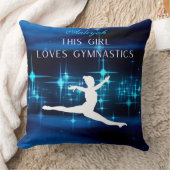 Dit meisje houdt van gymnastiek zwart, blauw, wit  kussen (Deken)