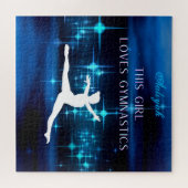 Dit meisje houdt van Gymnastiek zwart, blauw, wit Legpuzzel (Horizontaal)