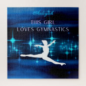 Dit meisje houdt van Gymnastiek zwart, blauw, wit Legpuzzel (Verticaal)