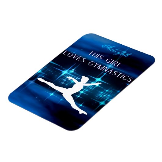 Dit meisje houdt van Gymnastiek zwart, blauw, wit Magneet (Linkerzijde)