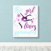 Dit meisje houdt van gymnastiekkraan canvas afdruk (Insitu (Houten vloer))