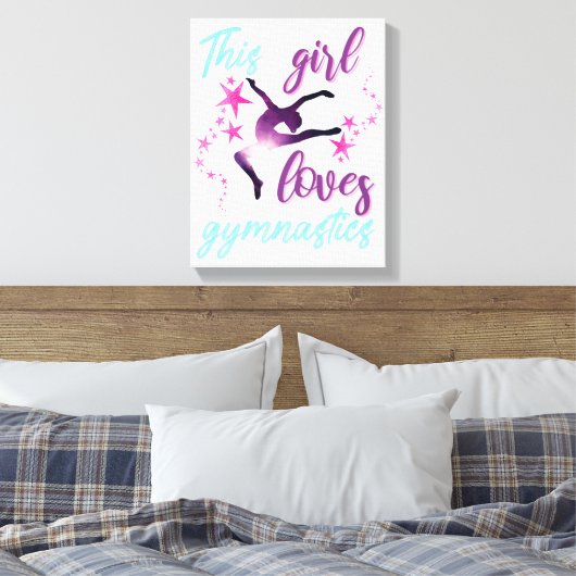 Dit meisje houdt van gymnastiekkraan canvas afdruk (Insitu (Slaapkamer))
