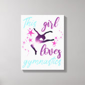 Dit meisje houdt van gymnastiekkraan canvas afdruk (Voorkant)