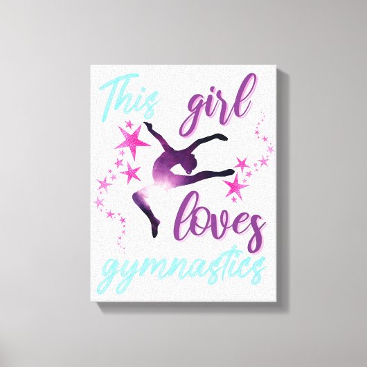 Dit meisje houdt van gymnastiekkraan canvas afdruk (Voorkant)