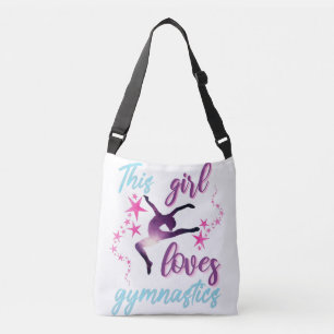 Dit meisje houdt van gymnastiekkraan crossbody tas
