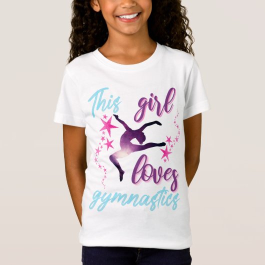 Dit meisje houdt van gymnastiekkraan t-shirt (Voorkant)