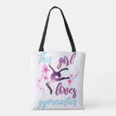 Dit meisje houdt van gymnastiekkraan tote bag (Achterkant)