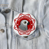 Dit meisje houdt van haar Afrikaanse grijs Ronde Button 4,0 Cm (In situ)