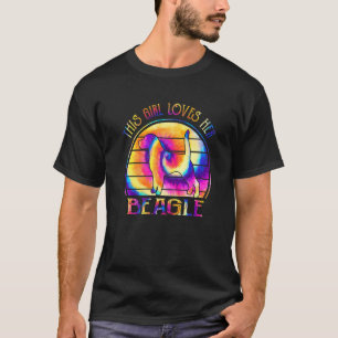 Dit meisje houdt van haar Beagle Dog Tie Dye Puppy T-shirt